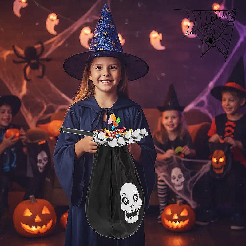 Bolsa Para Dulces Halloween Bolsa Dulces Fiestas Esqueleto Negro