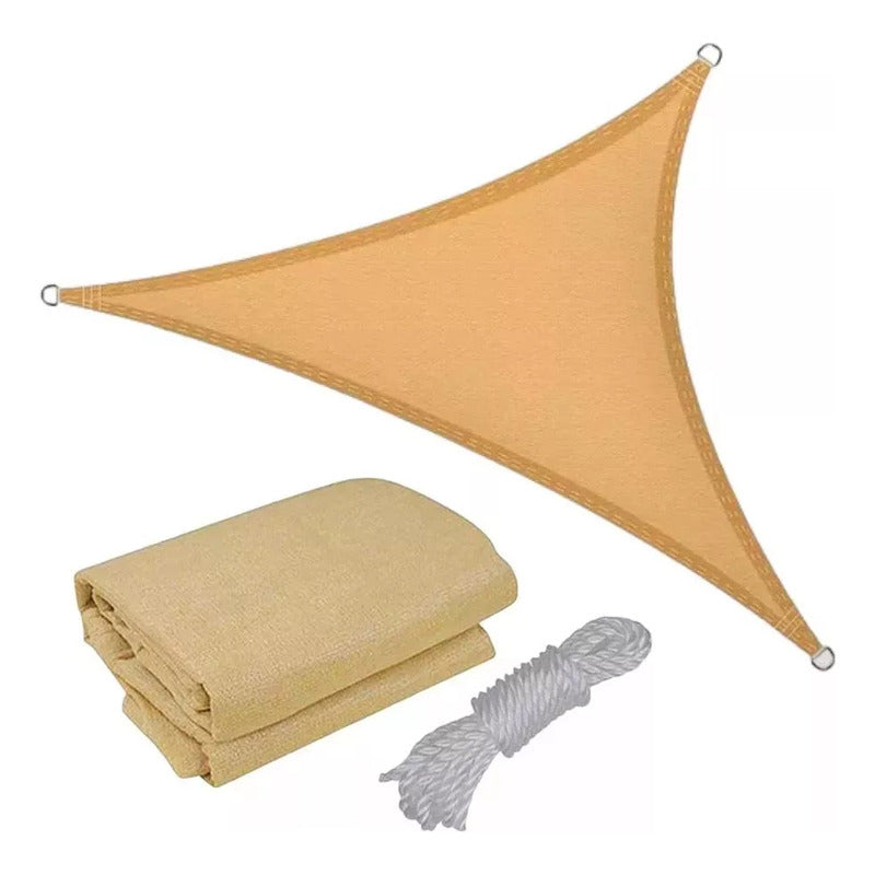 Toldo Vela Triangular 3mx3mx3m Toldo Sombreadora Lona Imperm Beige