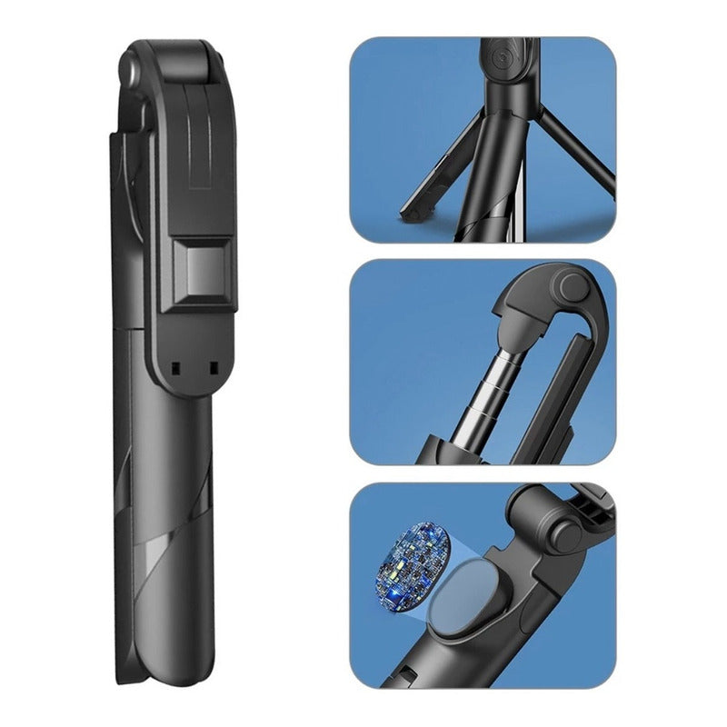 Tripode Celular Con Control Tripodes Camara Palo Selfie Negro