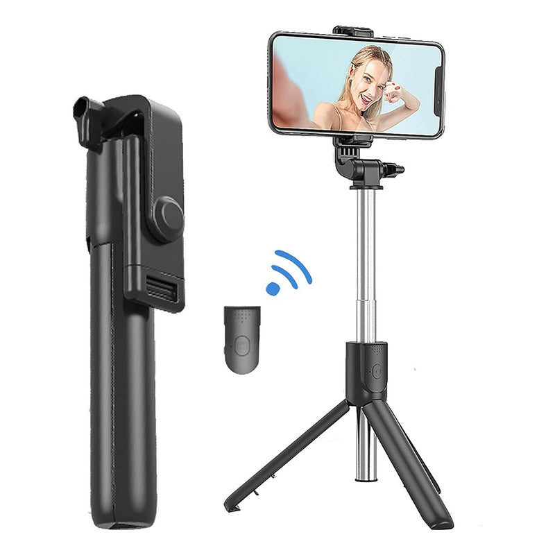 Tripode Celular Con Control Tripodes Camara Palo Selfie Negro