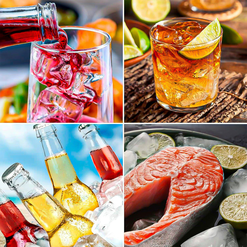 Pack X2 Molde Hielo Cubetas De Hielo Bandeja Silicona Hielo Salmón