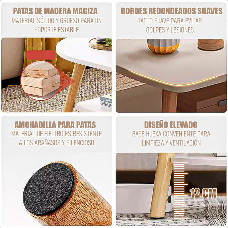 Mesa Centro Grande Mesas Centro Mesa Auxiliar Mesa 2 Niveles Blanco
