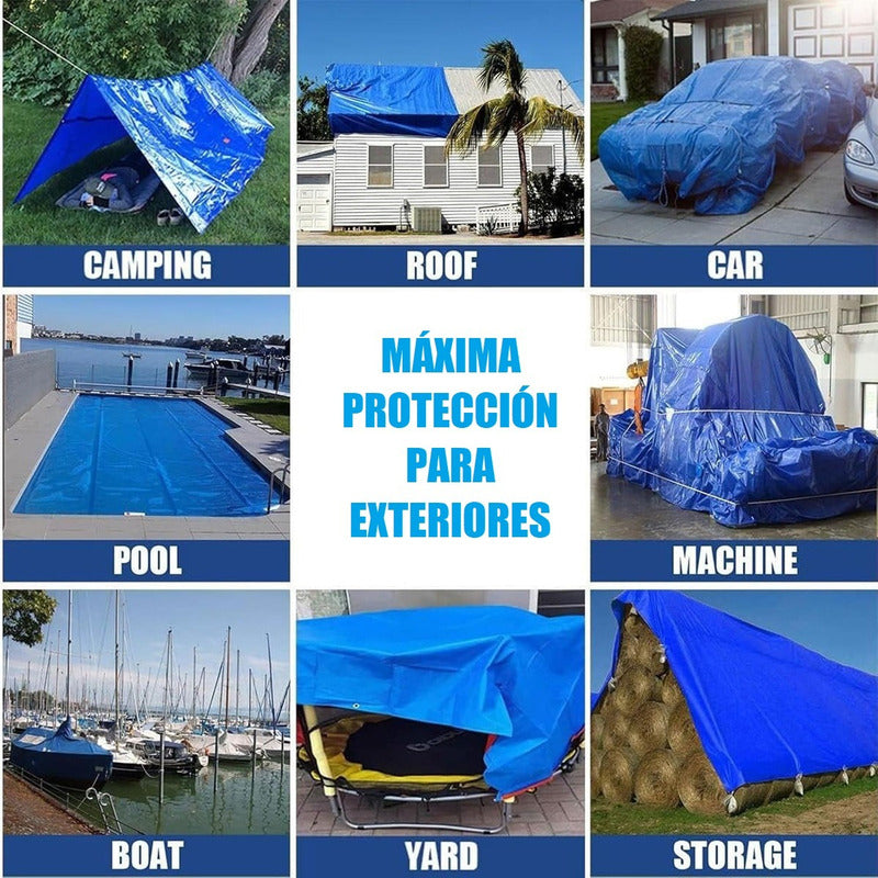 Lona Carpa Multiuso 3x3 Metros Impermeable Cobertor Universa Azul