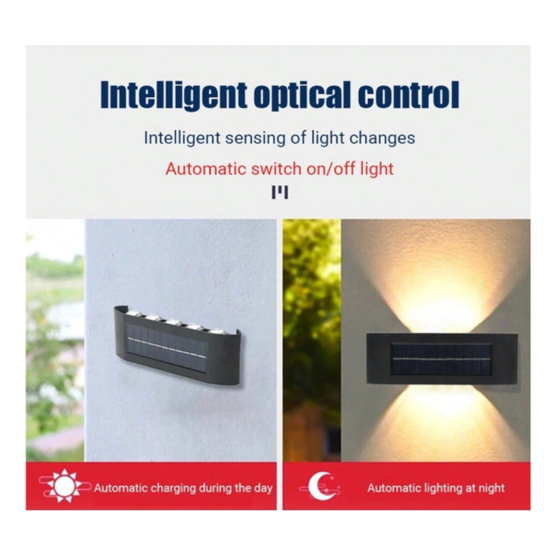 Pack X6 Aplique De Pared Lampara Led Focos Exterior Solar