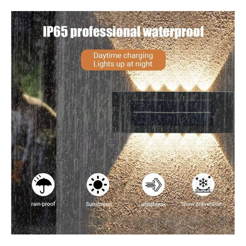 Pack X6 Aplique De Pared Lampara Led Focos Exterior Solar