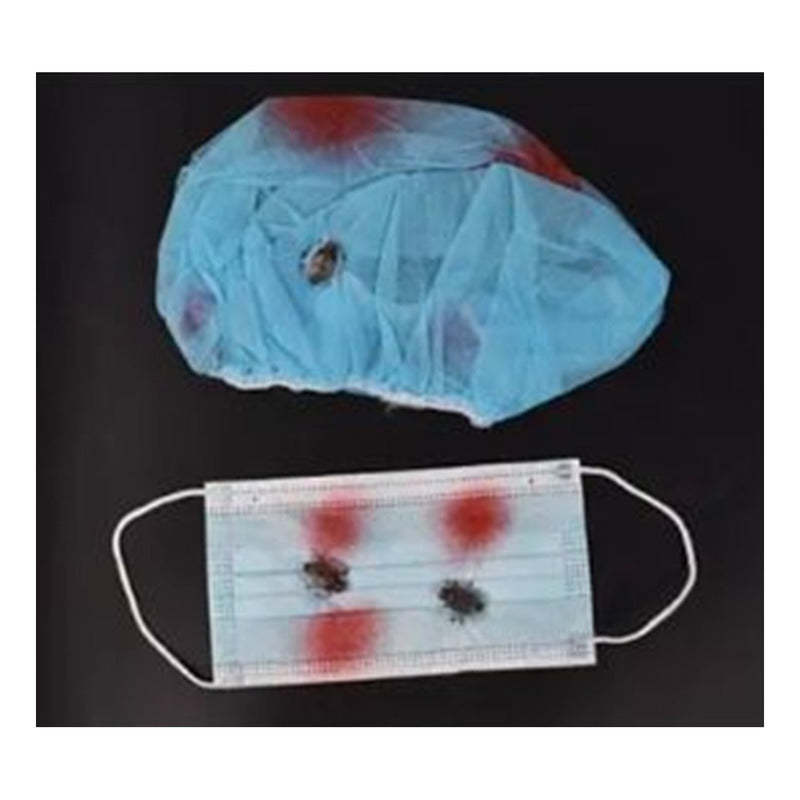 Mascarilla Y Gorro Sangriento Fiestas Disfraz Halloween Azul
