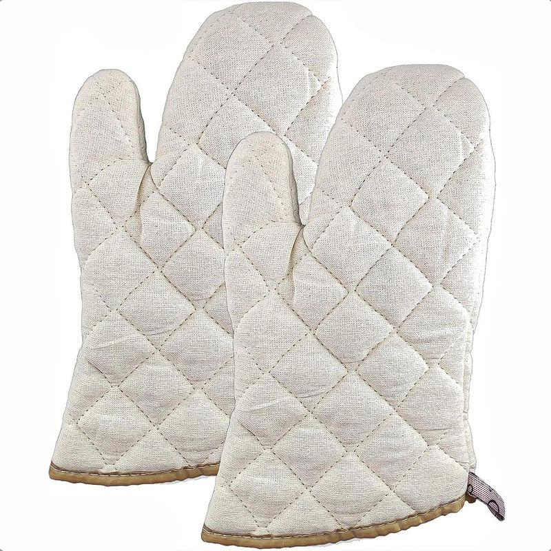 Guantes De Horno Guantes Cocina Toma Ollas Guantes Algodón Blanco Liso