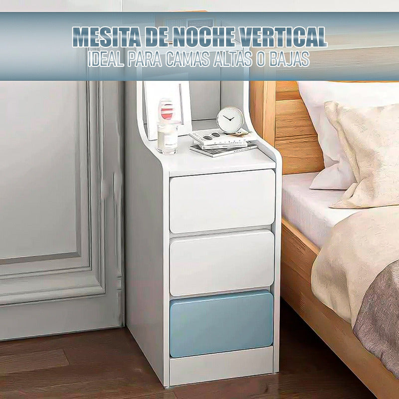 Veladores De Madera Velador Dormitorio Velador Angosto Velad Mate Blanco
