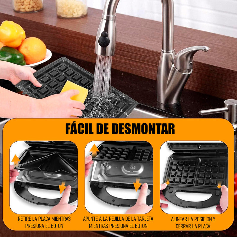 Sandwicheras 6 En 1 Sandwichera Electrica Maquina De Gofre Arcashopping Plancha Sandwichera Maquina Panini Sanduchera 6 En 1 Maquina Waflles 6 Placas Extraibles