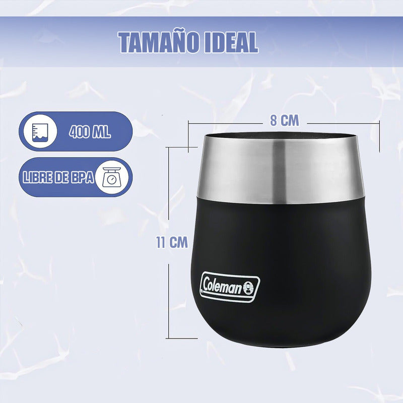 Vasos Termicos Vaso De Acero Inoxidable Vaso Coleman 400 Ml Negro Liso