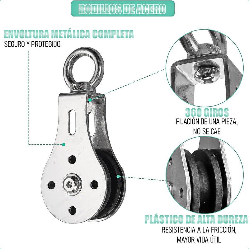 Juego De Polea Poleas Gimnasio Para Casa Polea Cuerda Gym