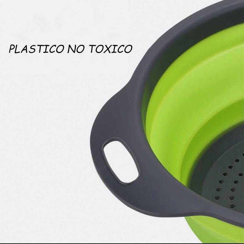 Colador Plegable Colador Plastico Silicona Redondo 24 Cm