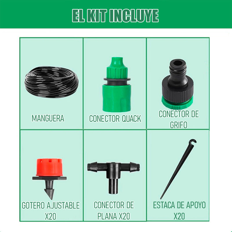 Kit Riego Automatico Riego Automatico Jardin Sistema Riego Negro