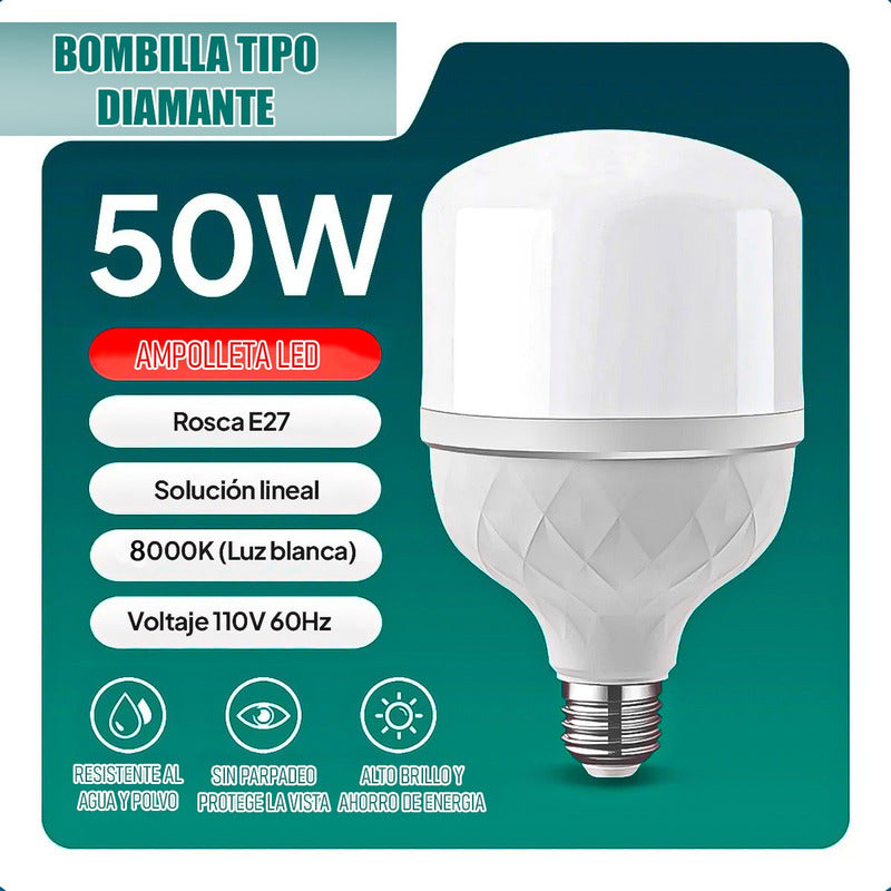 Ampolletas Luz Fría Ampolleta Inteligente Ampolleta Led 50w Fría