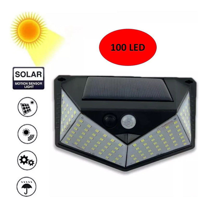 X2 Aplique Led Solar Focos Led Exterior Farol Solar Exterior Color Negro