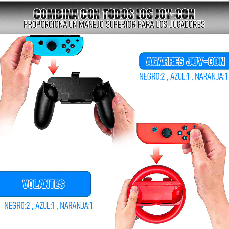 Accesorios Nintendo Switch Funda Control Accesorios 10 En 1 Negro