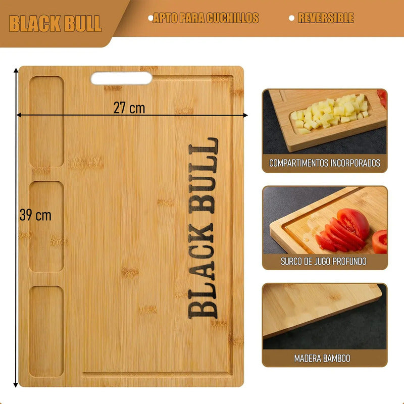 Tabla De Cocina Tabla De Picoteo Madera Bamboo Tabla Cocina Tabla Picar Carne Antideslizante Libre Bpa Tabla Para Asado Reversible Tablas Madera Picar Bambu Picnic Okshop