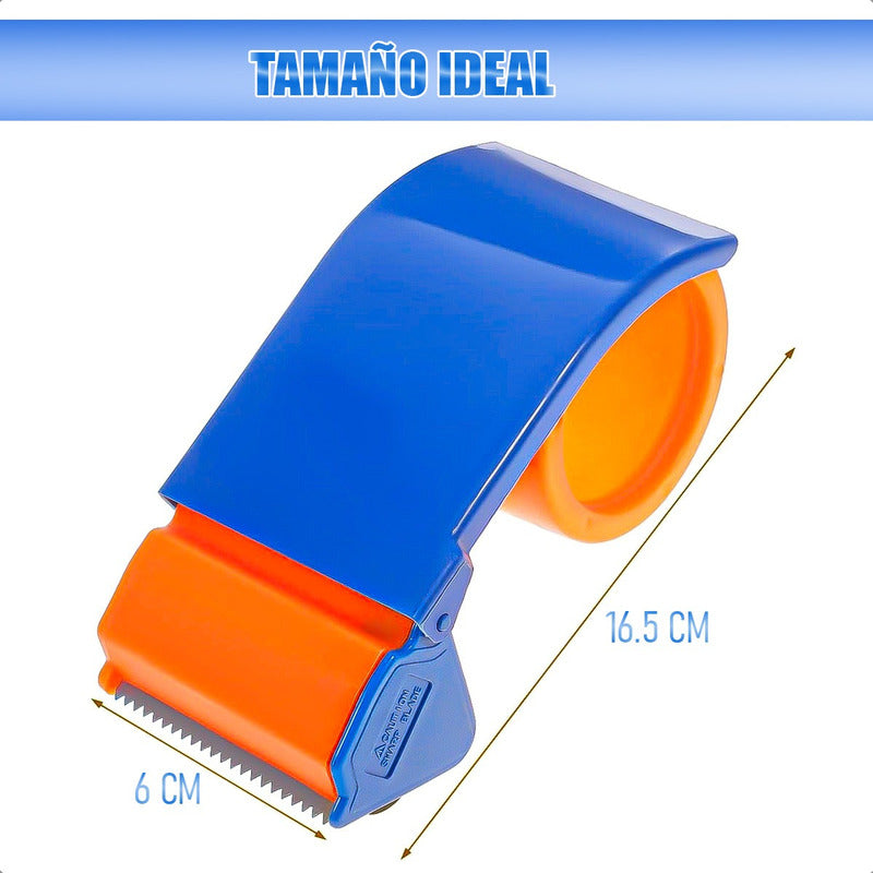 Dispensador De Cinta Pack 2 Cortador De Cinta De Embalaje Naranja