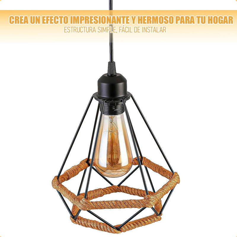 Lampara Colgante Rustica Lampara De Techo Colgante Lamparas Negro