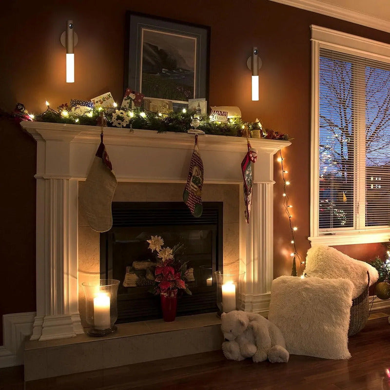 Aplique De Luz A Bateria Lampara Usb Magnetico Pared Muro Aplique Para Bano Aplique Dormitorio Lampara Pared Interior... Marrón