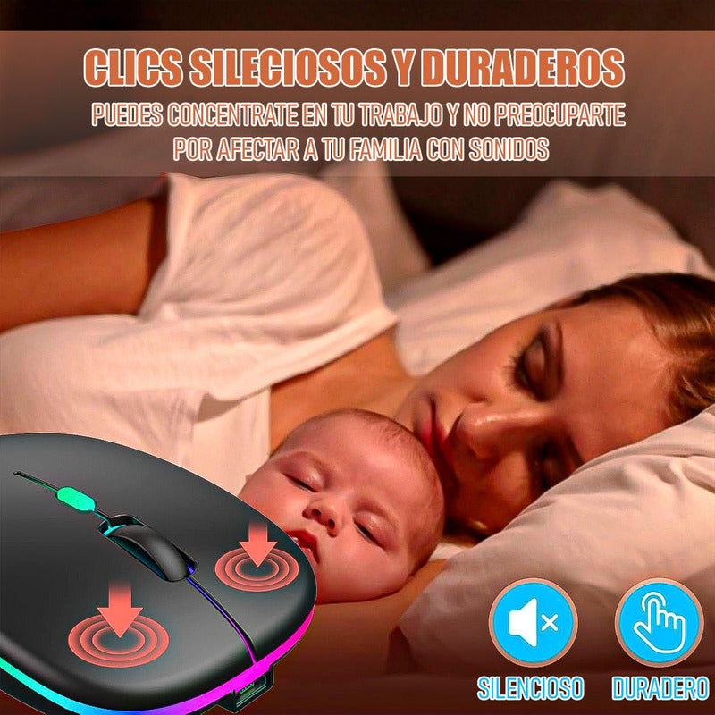 Mouse Inalambrico Mouse Bluetooth Mouse Inalambrico Recargab Blanco