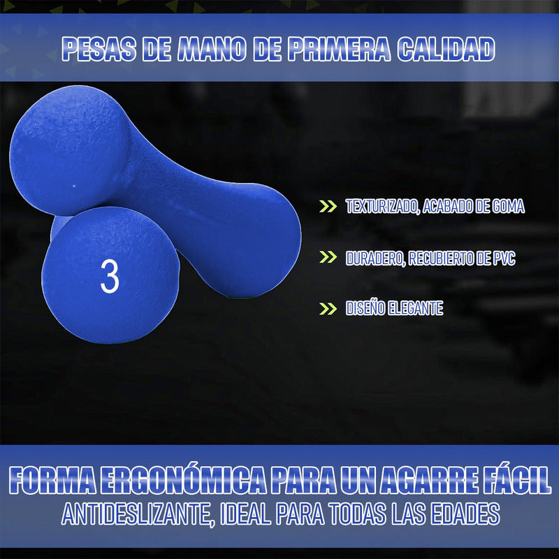 Mancuernas 3kg Set Mancuernas Mancuerna Pesas 3kg Ejercicios Azul