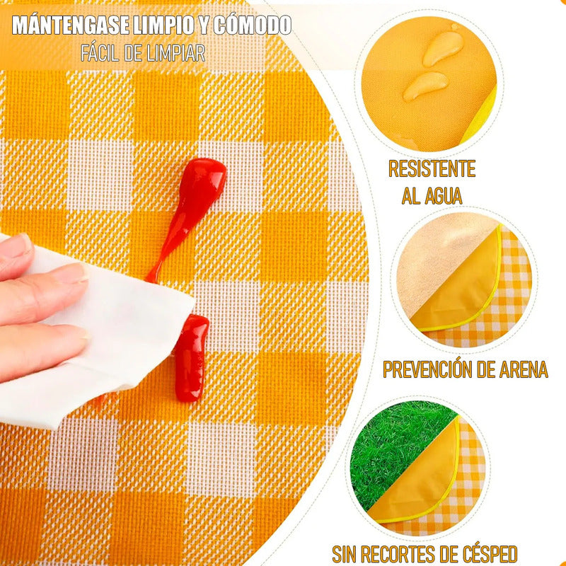 Manta Plegable Picnic Alfombra Camping Tapete Picnic Alfombra Para Picnic Tejido Oxford Impermeable Pack 2 Manta De Pícnic Para Acampar Poliester 200x200cm Mantas Para Playa Diseño 2 Okshop