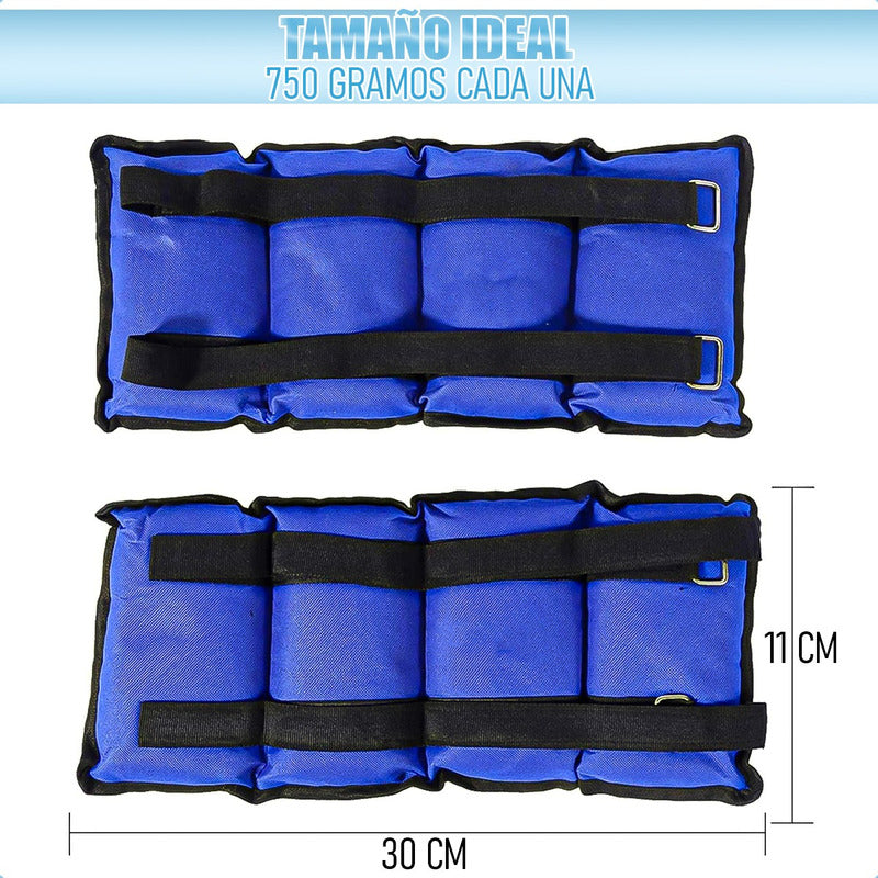 Pesas Para Tobillos Set Pesas Tobillo 750gr Pesas Tobilleras Azul