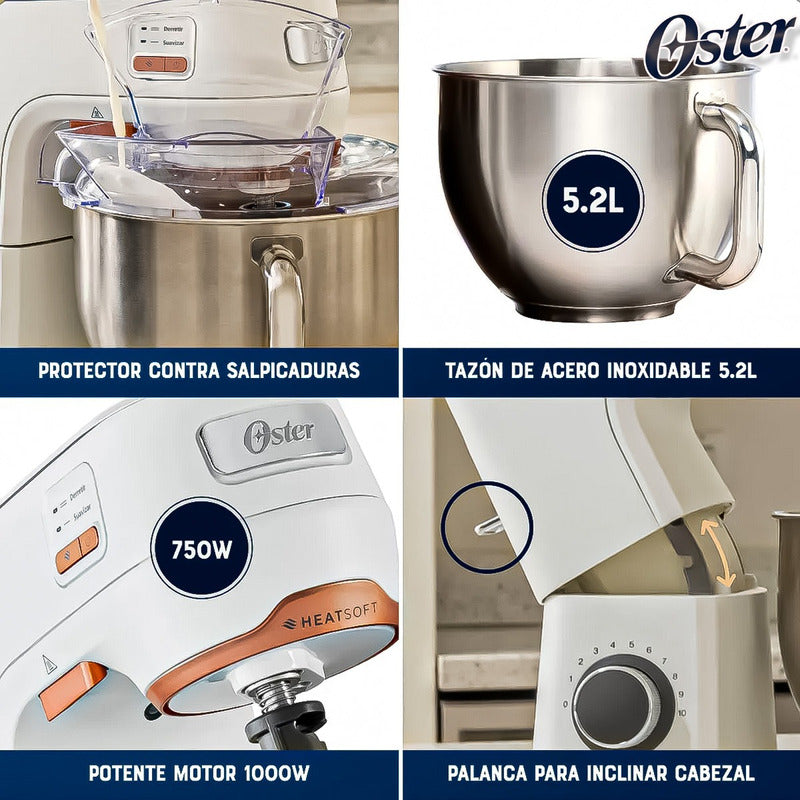 Batidora Amasadora Oster Batidora De Masa Amasadora Heatsoft Blanco 50 Hz / 60hz