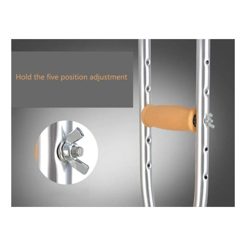 Muletas Adulto Okshop Aluminio Ajustable Talla M Beige Pack 2 Resiste 120 Kg