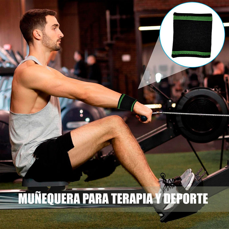 Pack X2 Muñequera Compresion Soporte Muñequera Para Deporte Negro Unica