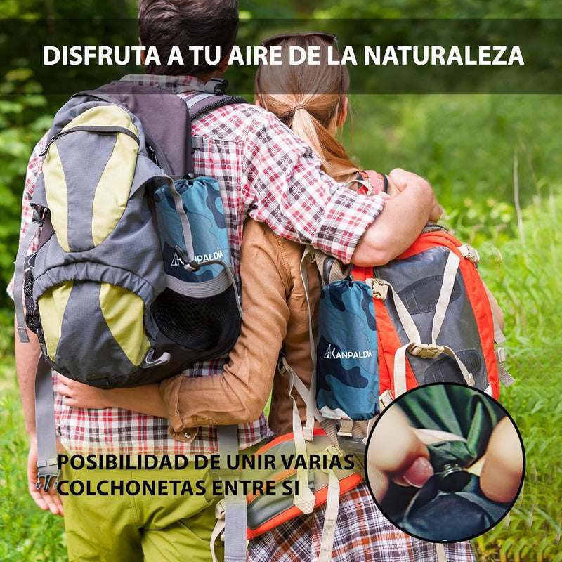Colchoneta Inflable Camping Colchon Inflable 1 Plaza Portati Camuflaje