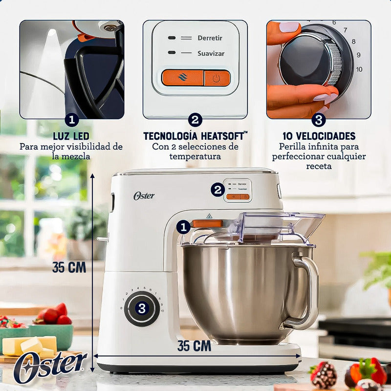 Batidora Amasadora Oster Batidora De Masa Amasadora Heatsoft Blanco 50 Hz / 60hz