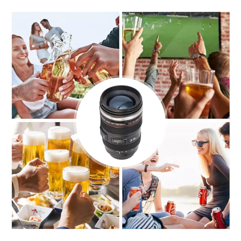 Tazon Taza Mug Vaso Lente Camara Termico Coffe Vaso Camara
