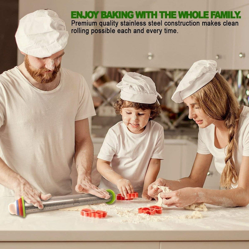 Uslero Ajustable Cocina Rodillo Fondant De Acero Inoxidable