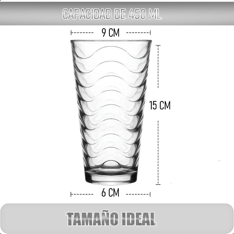 Set 6 Vasos De Vidrio Vasos Postres Set Vasos Vidrio 450ml
