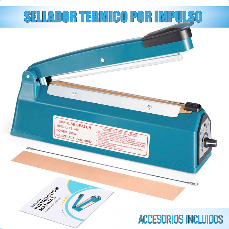 Máquina De Sellado Selladora De Bolsas Sellador Térmico Bols Azul