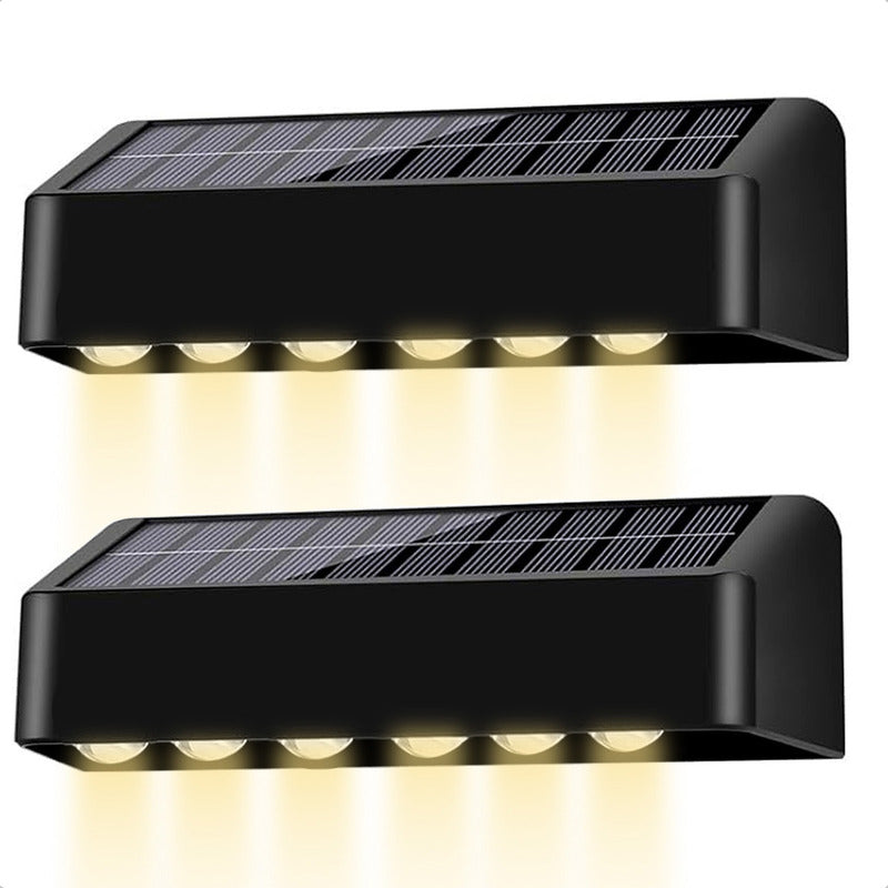 Pack X2 Aplique De Pared Lampara Led Focos Exterior Solar