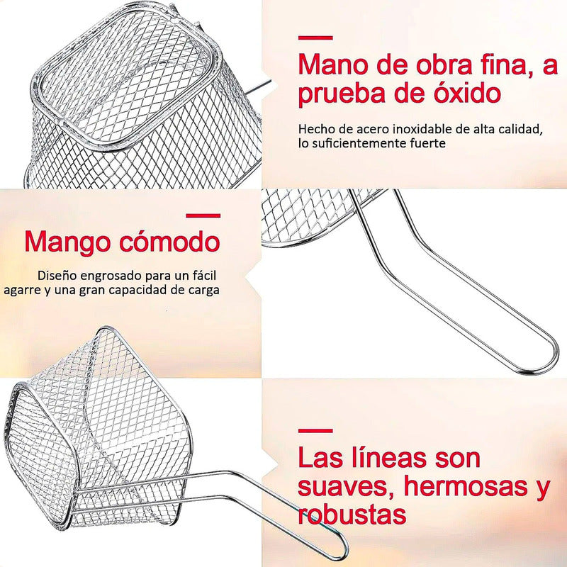 Canasto Papas Fritas Pack 4 Cesta De Freir Cesta De Freidora
