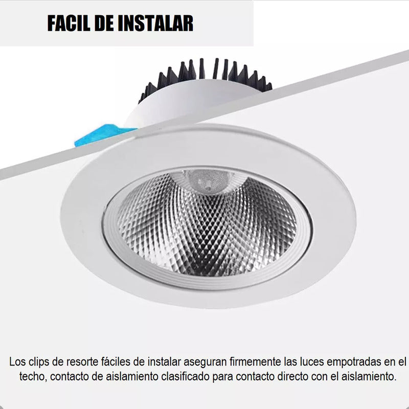 Pack X2 Lamparas Led Techo Foco 16w Lampara Dormitorio Blanco Frio 6500°k Lampara De Techo Redonda Led Embutida Luz Fria Focos Led Embutidos Luz Fria Luces Led Foco Led 16w Okshop