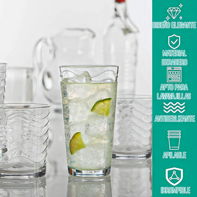 Set 6 Vasos De Vidrio Vasos Postres Set Vasos Vidrio 450ml