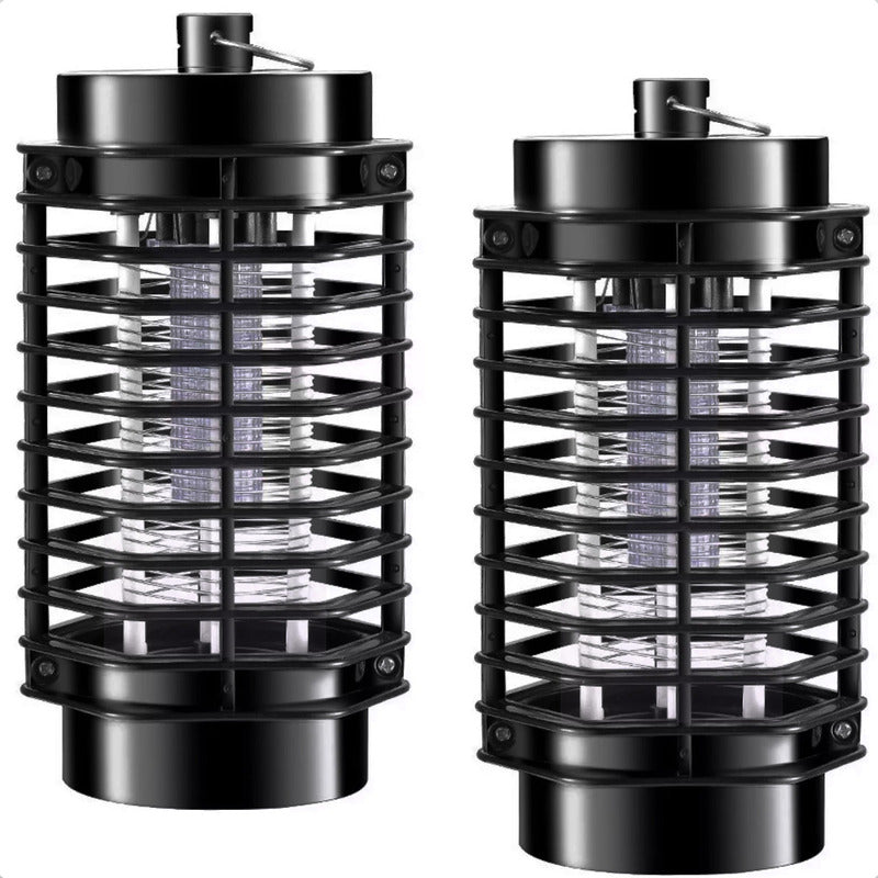 Pack X2 Mata Insectos Electrico Mata Moscas Electrico Lámpar Negro