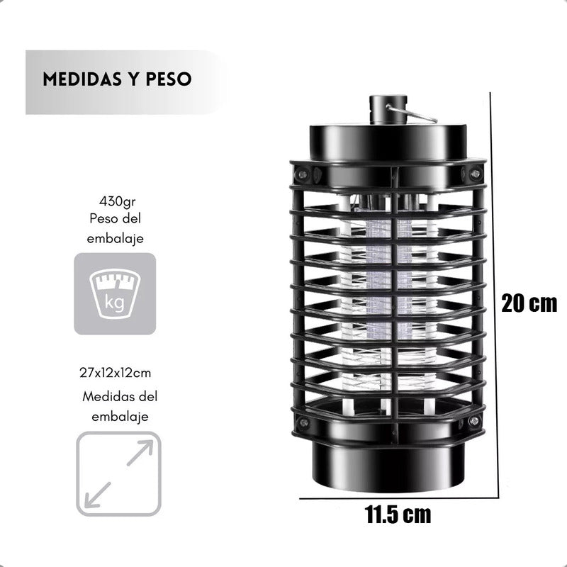 Mata Insectos Electrico Mata Moscas Electrico Lampara Led Uv Negro
