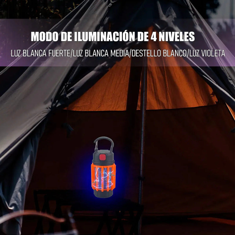 Lampara Mata Insectos Lampara Campíng Mata Mosquitos Lampara Mosquitero Electrico Impermeable Usb Matamoscas Electrico Uv Ampolleta Mata Zancudos Abs Led Colgable Color Verde Oscuro Okshop