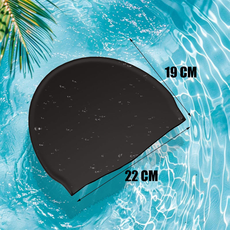 Pack X4 Gorra Natacion Gorros De Natacion Gorro Baño Piscina Color Negro Diseño De La Tela Silicona Tamaño Estandar