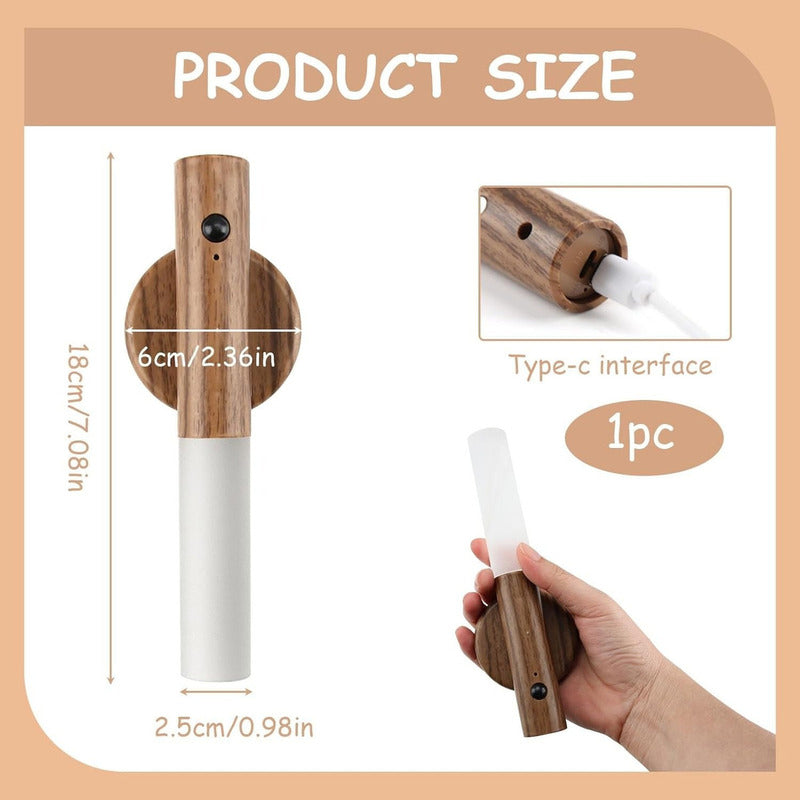 Aplique De Luz A Bateria Lampara Usb Magnetico Pared Muro X2 Marrón