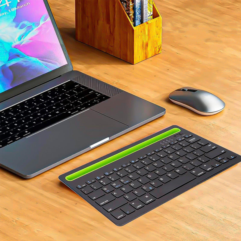 Teclado Inalámbrico Bluetooth Teclado Silencioso Recargable Blanco