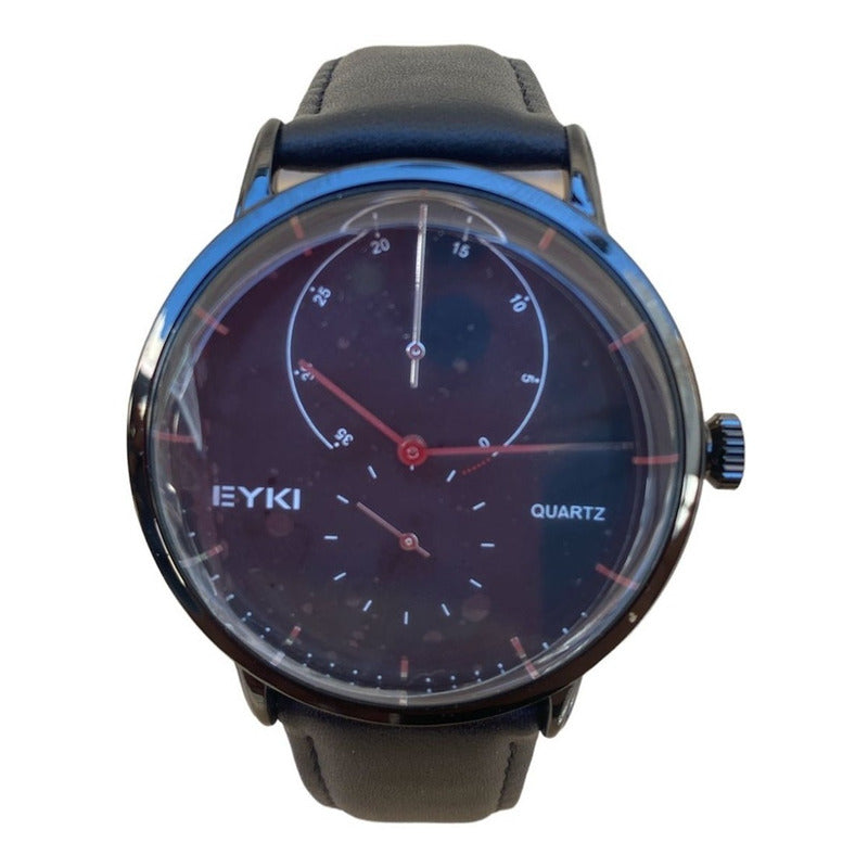 Reloj Mujer Análogo De Pulsera Para Damas Reloj D Cuero Eyki Negro Negro Negro