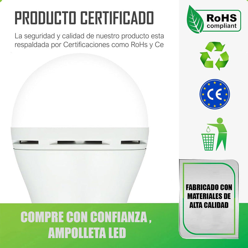 Ampolleta Recargable Ampolleta E27 Ampolleta Emergencia 9w Blanco Frío