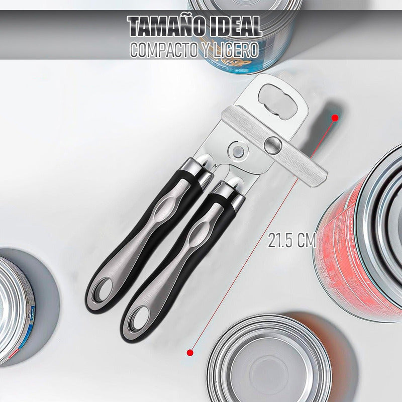 Abridor Latas Abrebotellas Manual De Acero Pack 2 Abrelatas Acero Inoxidable
